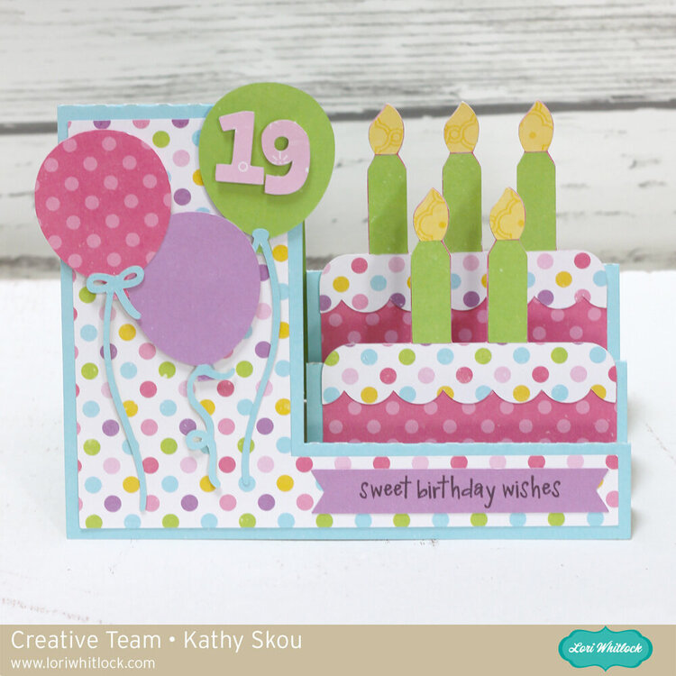 Lori Whitlock Side Step Birthday Card