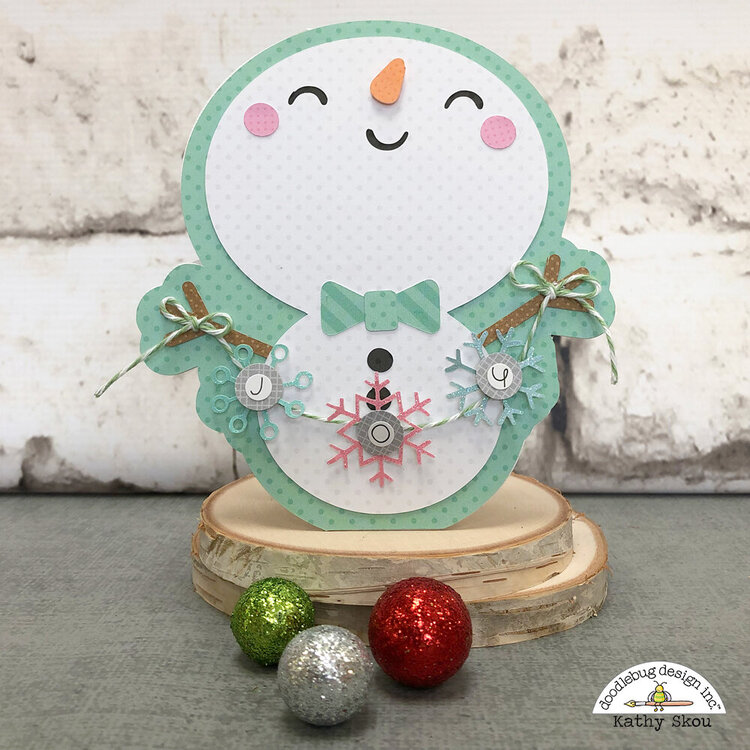 Doodlebug Design | Christmas Town Snowman Card