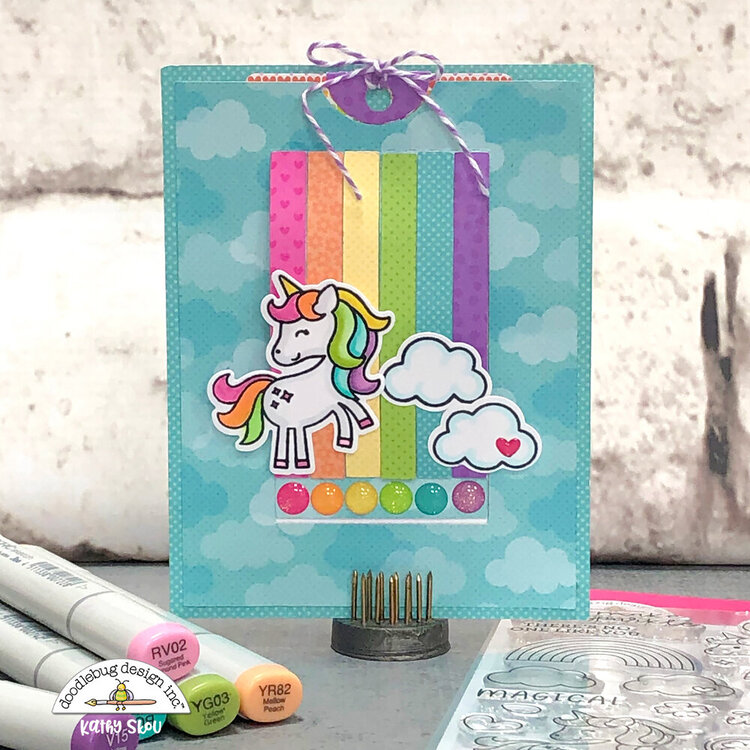 Doodlebug Design | Rainbows &amp; Unicorns Slider Card