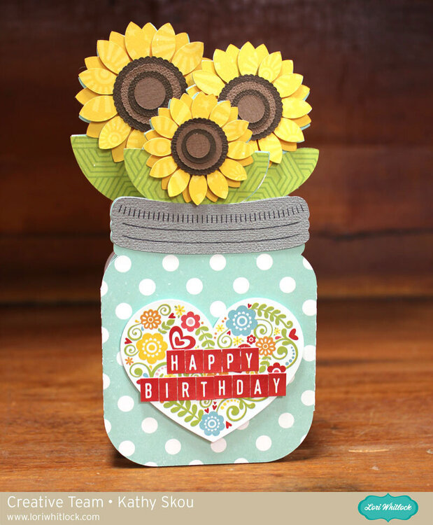 Sunflower Mason Jar Box Card