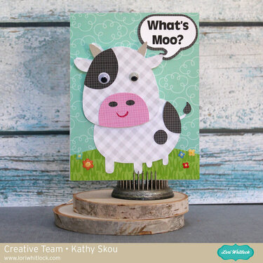 Lori Whitlock:  Bobble Head Cow Card