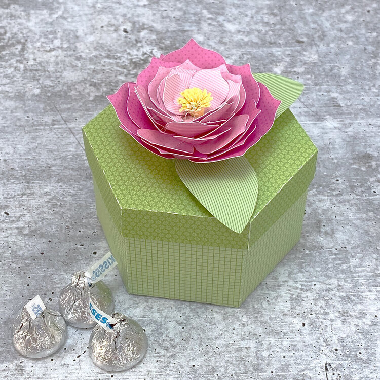 Lori Whitlock | Hexagon Box with Dahlia