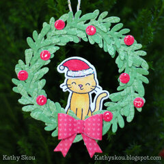 Lawn Fawn Kitty Wreath Ornament