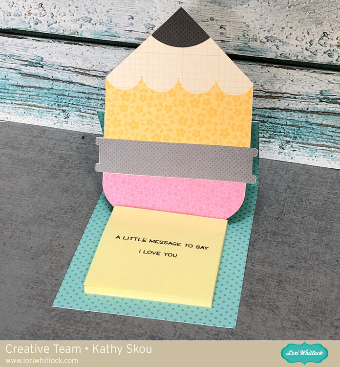 Lori Whitlock Pencil Sticky Notes Easel Card