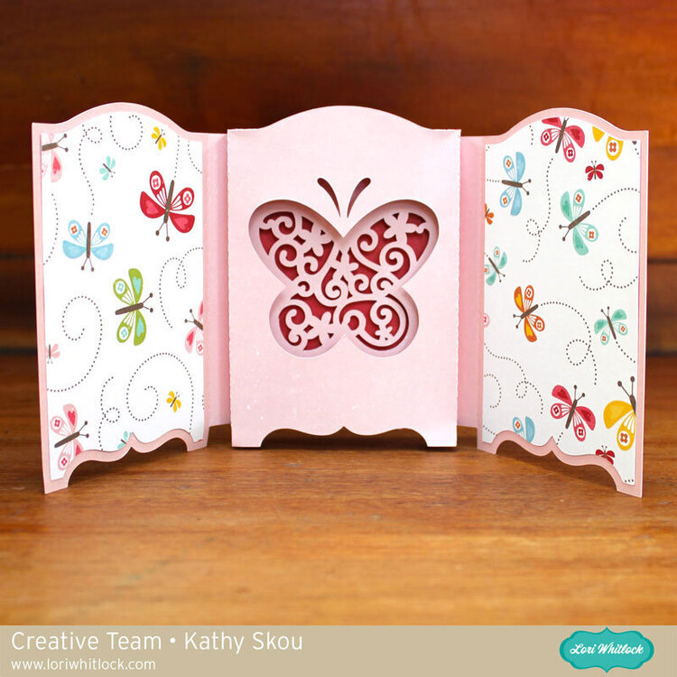 Tri Fold Shadowbox Card - Butterfly