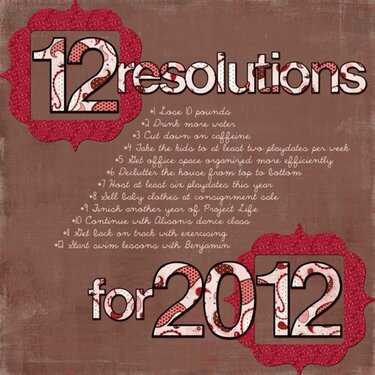 12 Resolutions - Carina Gardner CT - January 2012