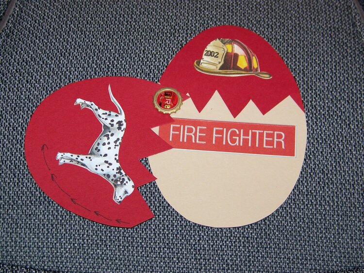 Fireman Egg Card - Open