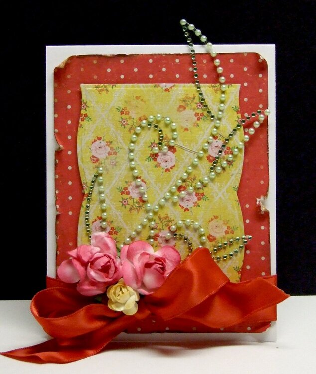Red &amp; Yellow Floral Note Card