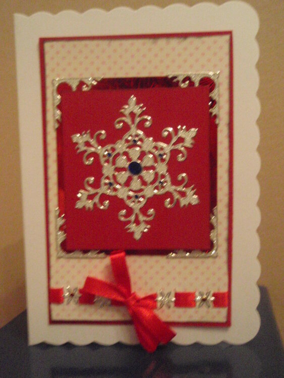 Silver and red christmascard
