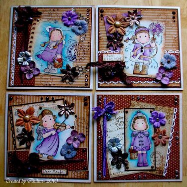 Same Paper and Flowers and 4 Magnolia cards...