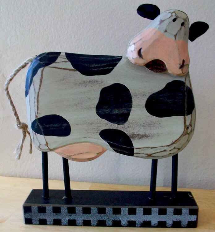 A cow in my scrap-room...