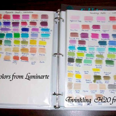 Twinkling H20 and Pigment Ink Color Chart