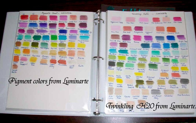 Twinkling H20 and Pigment Ink Color Chart