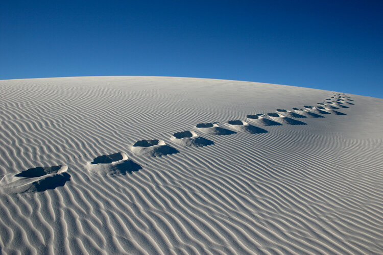Footprints at White Sands