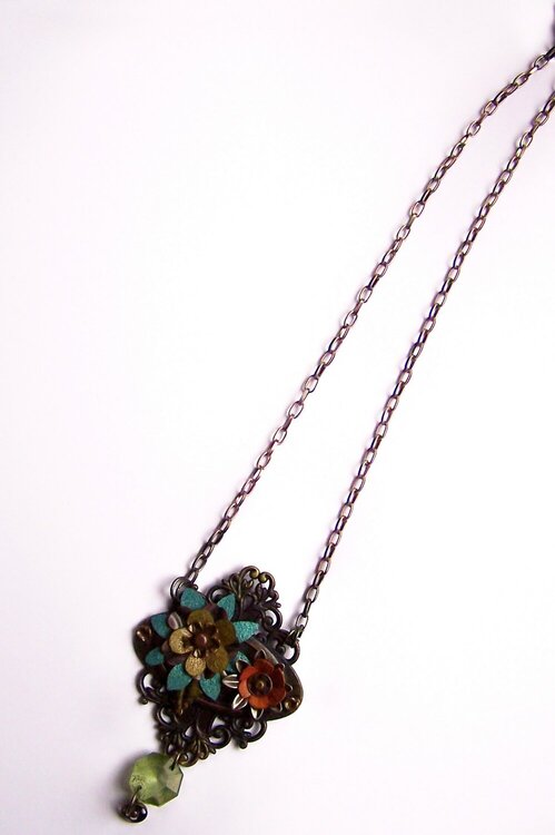 Necklace with Blue Flower