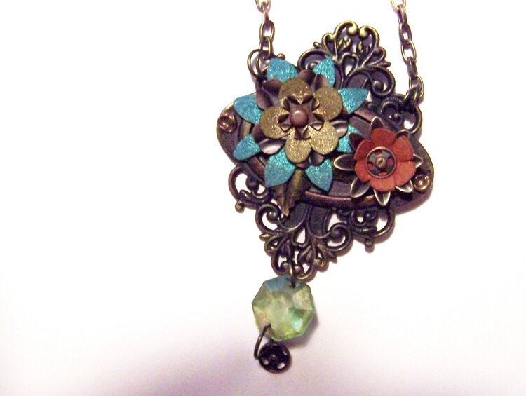 Necklace with Blue Flower