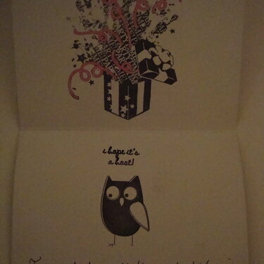 Inside of Owl Card