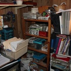 Shelving unit, my drawer/shelf cubby, & paper storage
