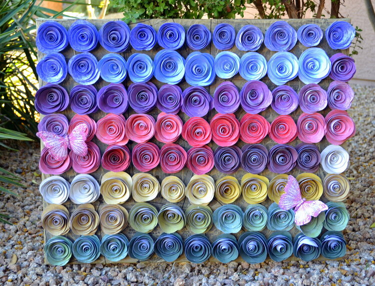 Wall art made with 88 paper roses :):):)
