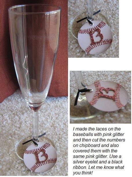 Baseball Wine Charms