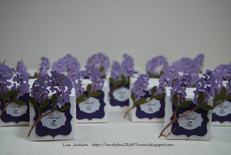 Lilac Branch Embellished Favor Boxes