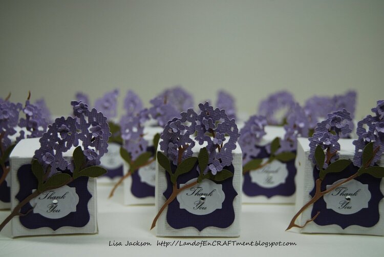 Lilac Branch Embellished Favor Boxes