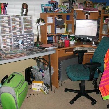Before Organization: My desk/Scraptable