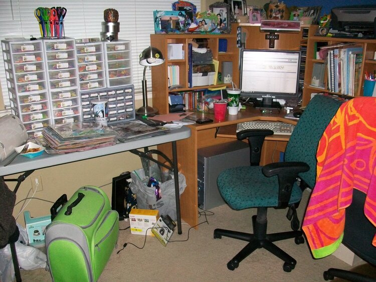 Before Organization: My desk/Scraptable