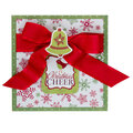 Elegant Christmas Cheer Greeting card with ribbon