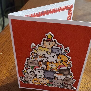 Cat tree Christmas card