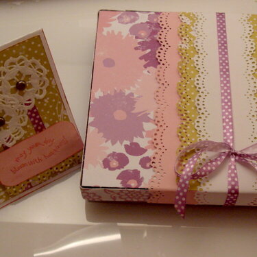 birthday card &amp; altered jewelry gift box