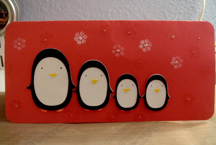 Our family in penguins Christmas card