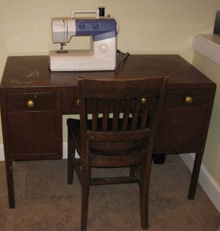 My sewing machine and desk