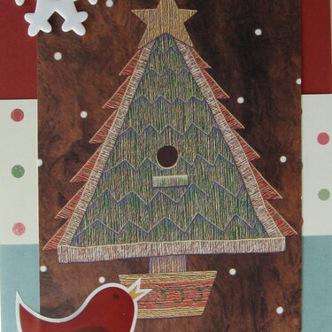 Birdhouse Tree Christmas card