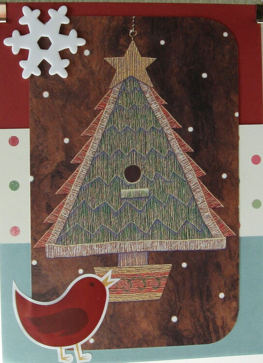 Birdhouse Tree Christmas card