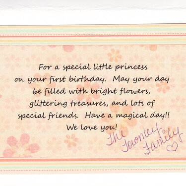 Josie&#039;s card inside