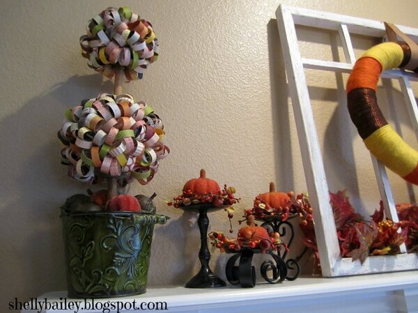 Fall Curly Paper Topiary