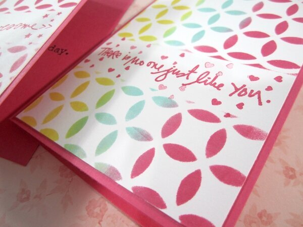 Stenciled Cards with matching 3x4 PL cards