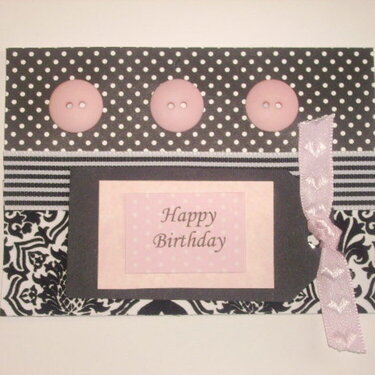Black and Pink Birthday Card