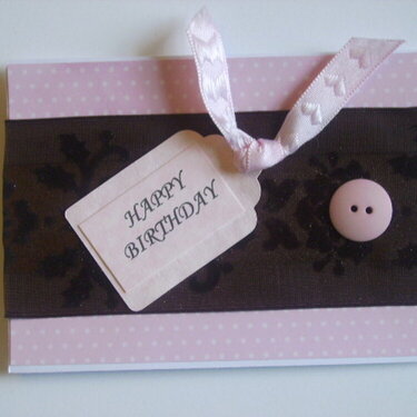 Chocolate velvet and pink birthday card