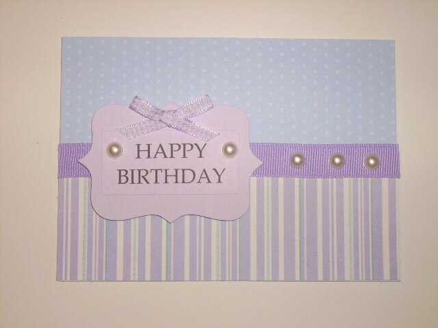 blue and lavendar birthday card