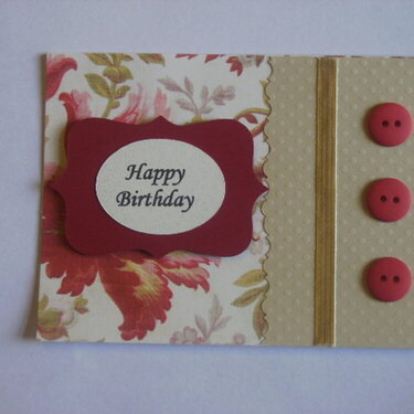 Red and beige Birthday card