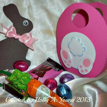 Egg totes contents with Chocolate bunny card