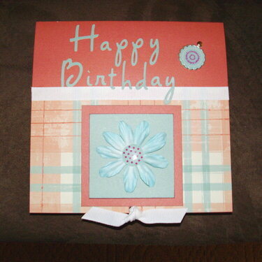 Plaid &amp; Flower Birthday Card