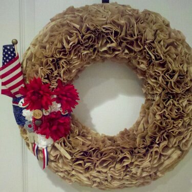 4th of July coffee filter wreath