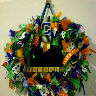 Florida Gator rag wreath