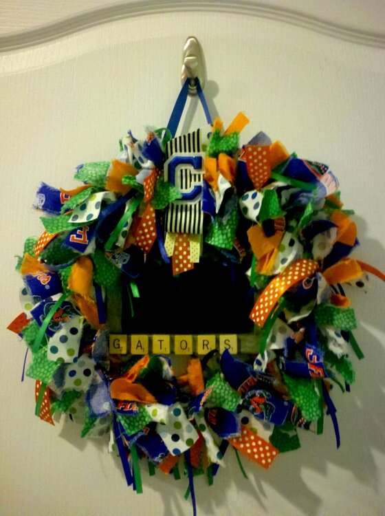 Florida Gator rag wreath