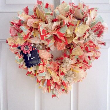 heart-shaped rag wreath