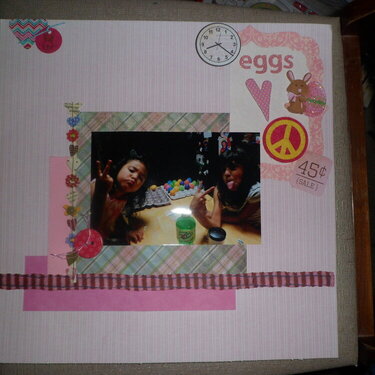 Pink Challenge--Spring Splurge-----eggs love and peace