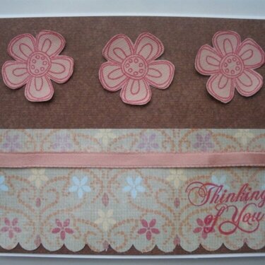 Pink Flowers Thinking of You Card
